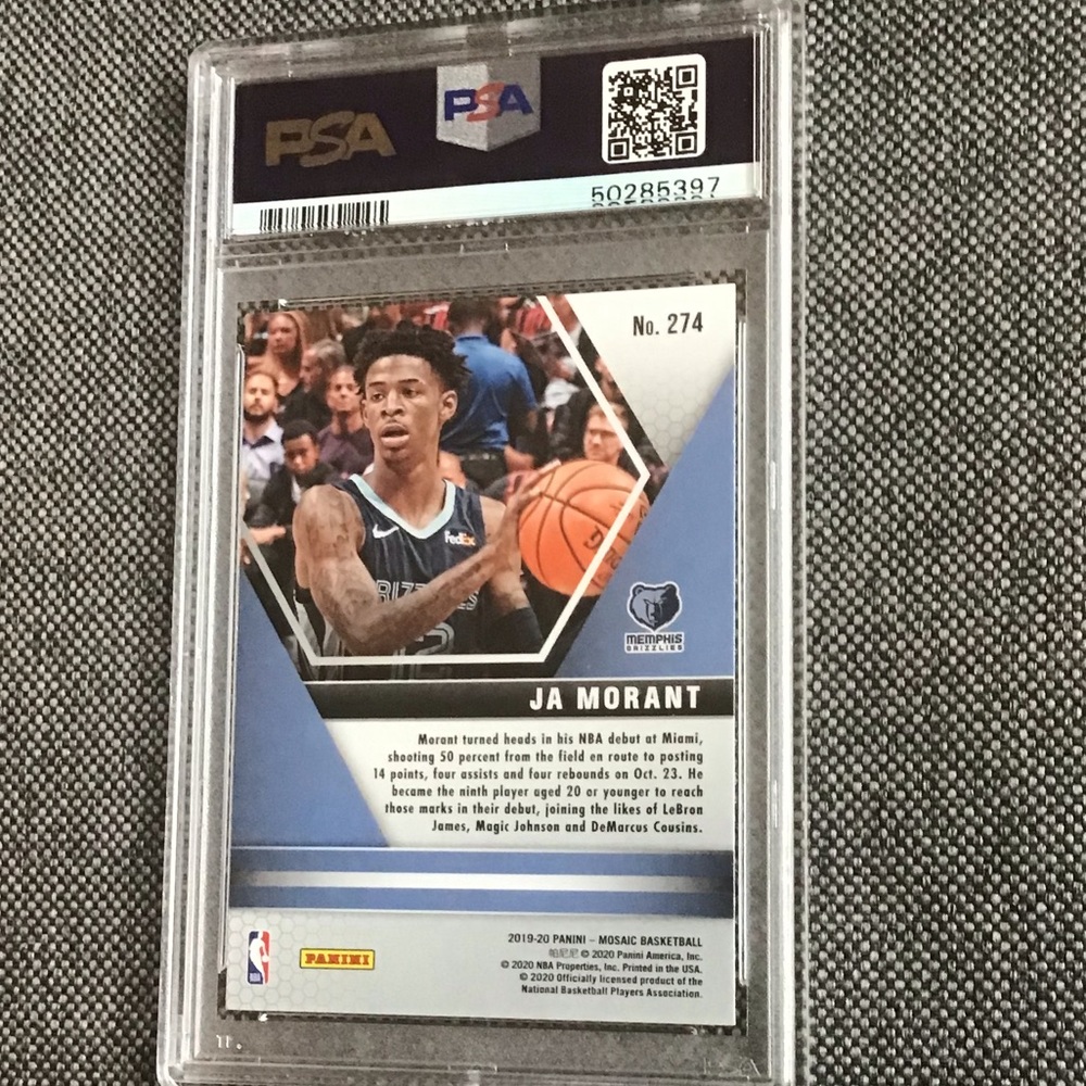 JA Morant 2019 Panini Mosaic PSA Graded Mint 9 - Picture 2 of 2